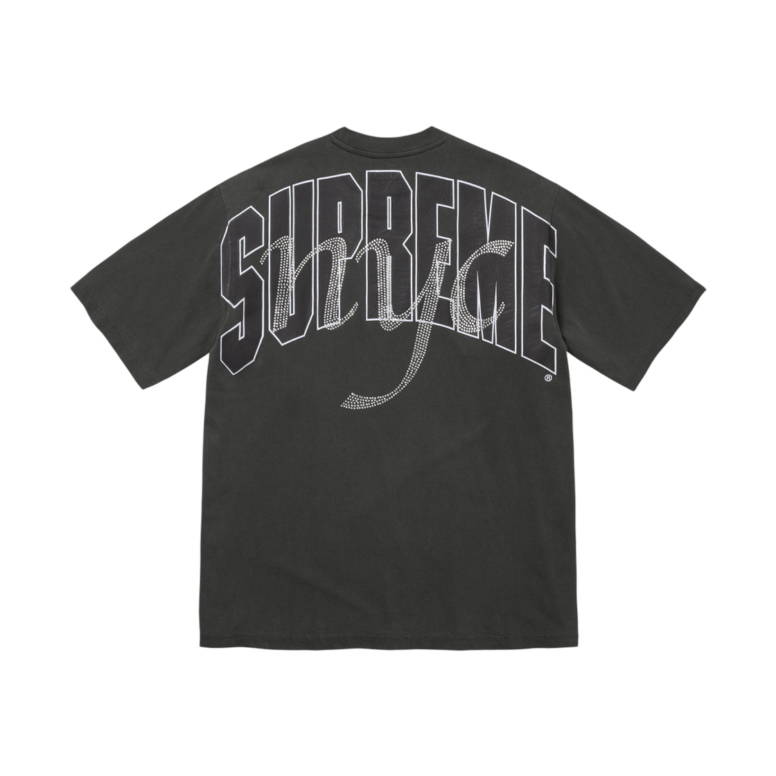 - Supreme Rhinestone Script S/S Top Black - 26SS