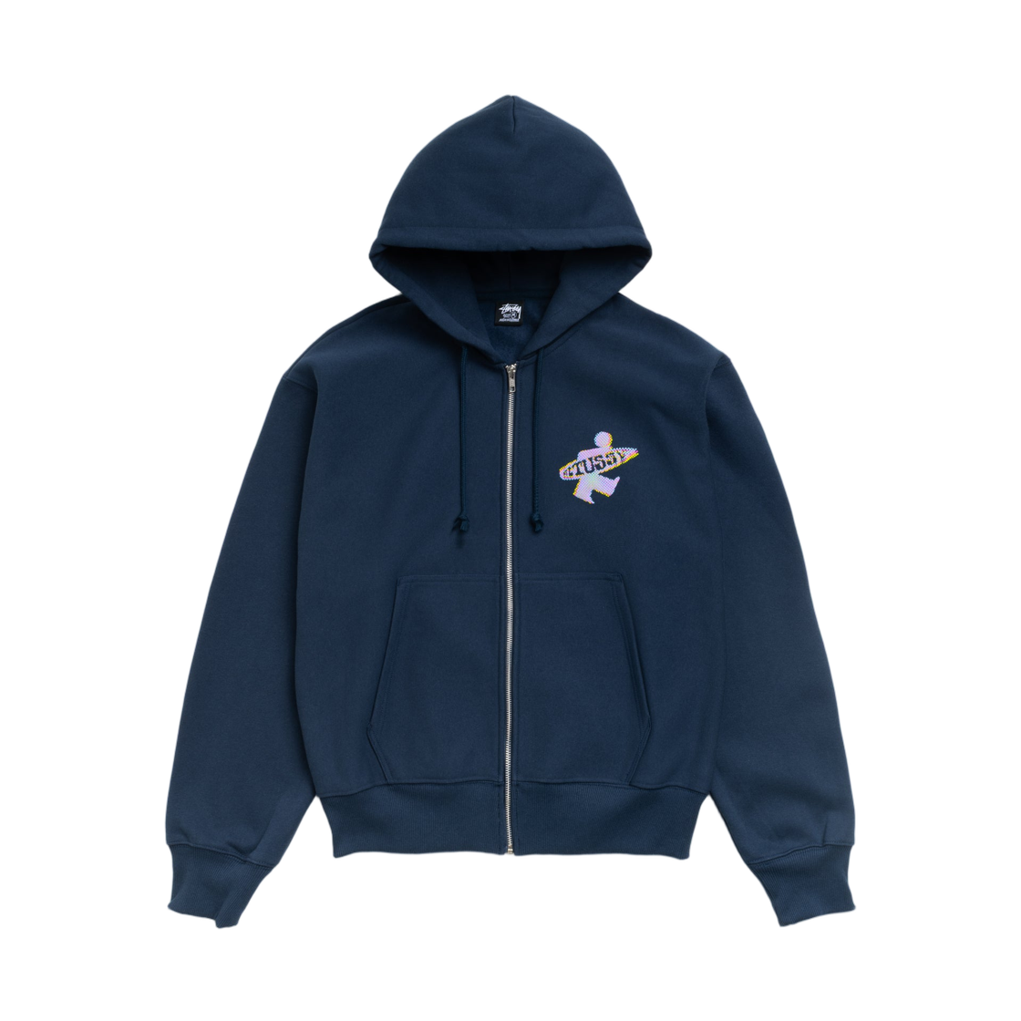 스투시 닷 서프 퍼프 프린트 집 후드 네이비(Stussy Dot Surf Puff Print Zip Hoodie Navy) - 2
