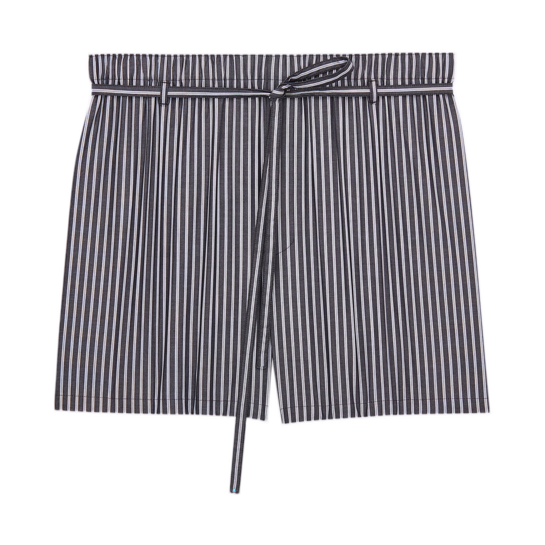 생로랑 라운지 쇼츠 스트라이프 코튼 포플린 누아 크레(Saint Laurent Lounge Shorts in Striped Cotton Poplin Noir Craie)