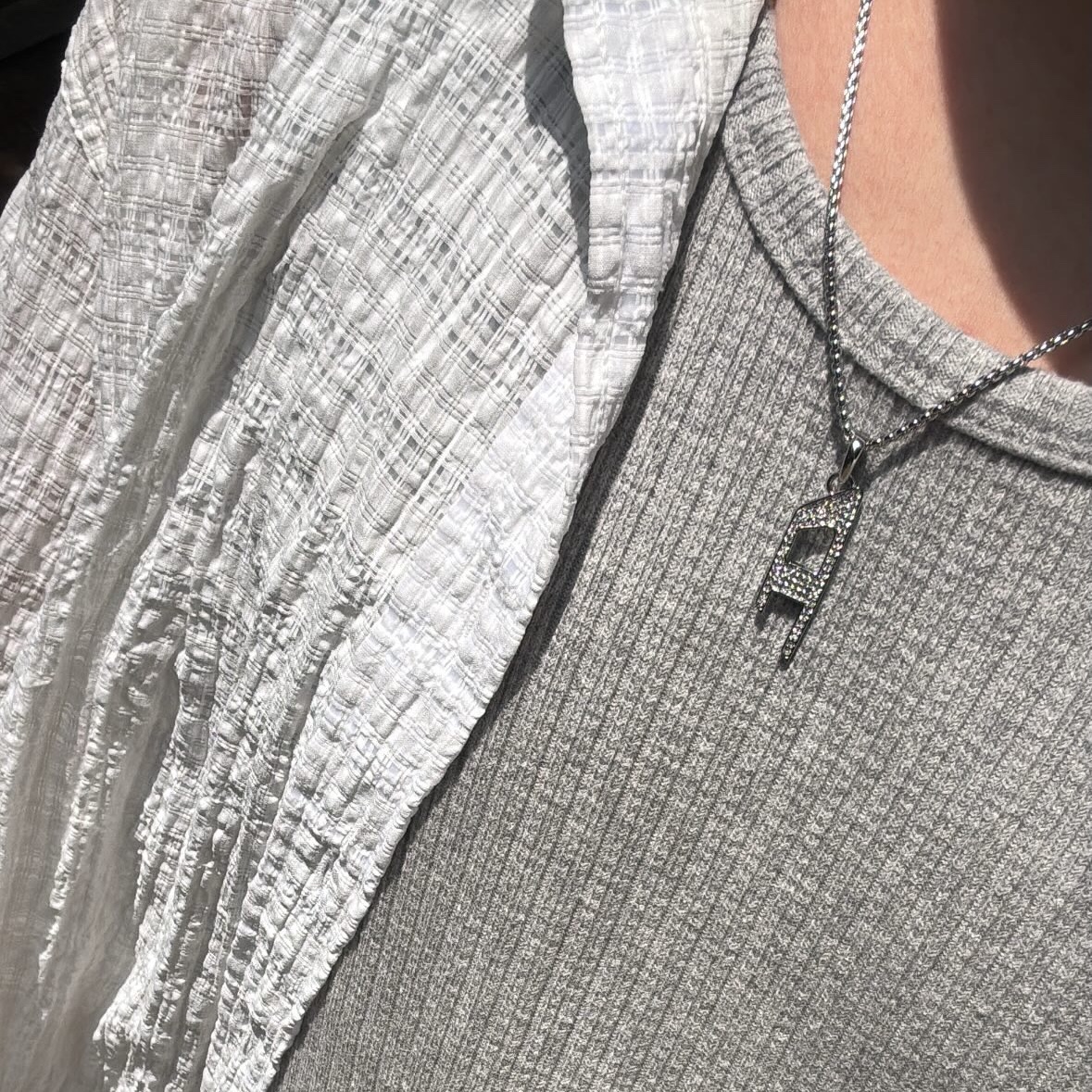 Diesel Dx1624040 Stainless Steel Pendant Necklace Silver 착용 스타일