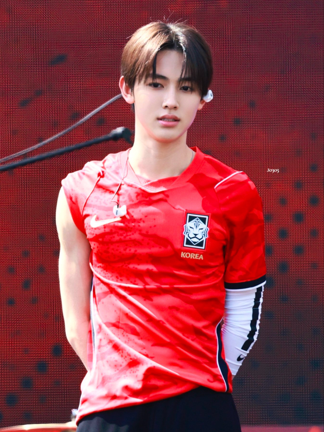 Nike Korea 2026 Stadium Home Dri-Fit Soccer Replica Jersey Global Red Black (Non Marking Ver.), (W) Nike Korea 2026 Stadium Home Dri-Fit Soccer Replica Jersey Global Red Black (IB4565-679) (Non Marking Ver.) 착용 스타일 - 5