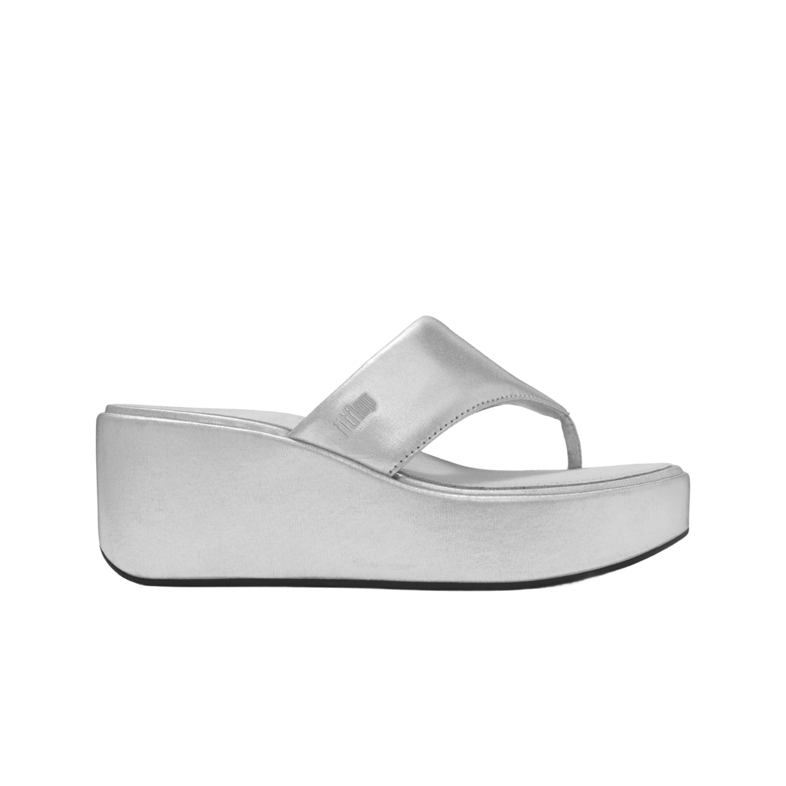 (W) 핏플랍 플랫폼 웨지 토 포스트 샌들 실버((W) FITFLOP Platfforms Wedge Toe-Post Sandals Silver)