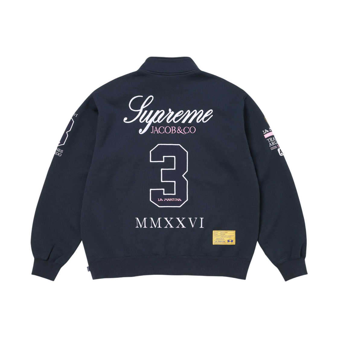 슈프림 x 라 마르티나 x 제이콥 앤 코 집업 스웨트셔츠 네이비 - 26SS(Supreme x La Martina x Jacob & Co Zip Up Sweatshirt Navy - 26SS) - 2