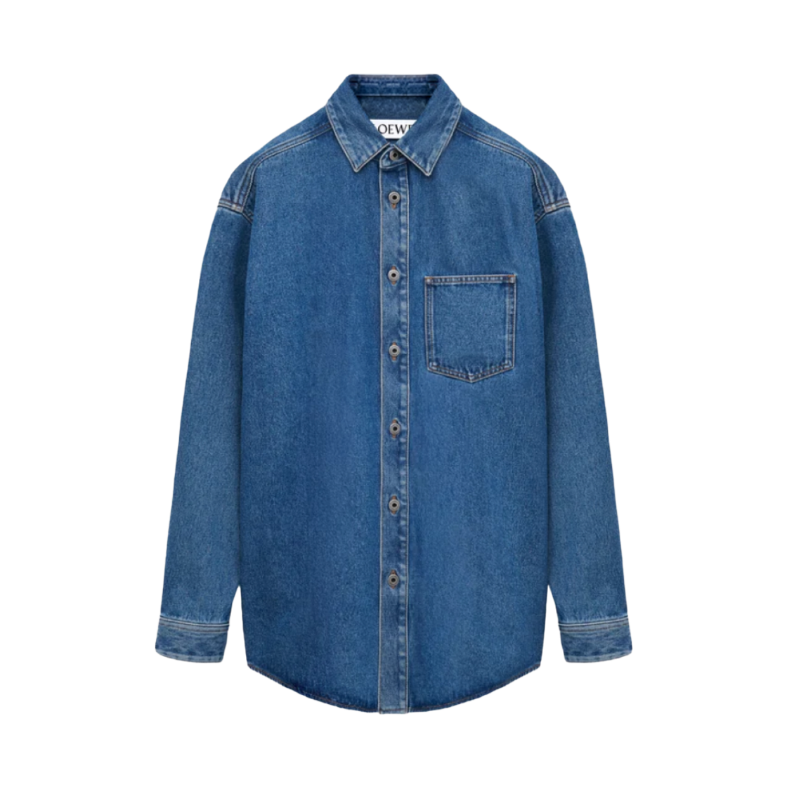 로에베 애너그램 오버셔츠 미드 블루 데님(Loewe Anagram Overshirt Mid Blue Denim)