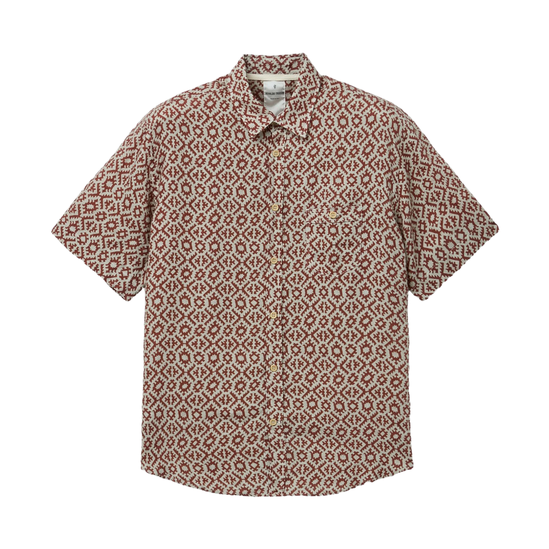 시리즈 오스발도 트루키 프린트 린넨 반팔 셔츠 레드(Series Osvaldo Trucchi Printed Linen Short Shirt Red)