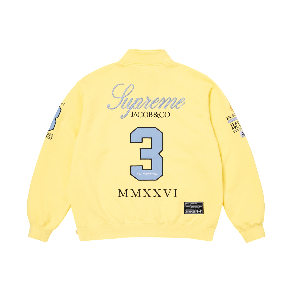 슈프림 x 라 마르티나 x 제이콥 앤 코 집업 스웨트셔츠 라이트 옐로우 - 26SS(Supreme x La Martina x Jacob & Co Zip Up Sweatshirt Light Yellow - 26SS) - 2