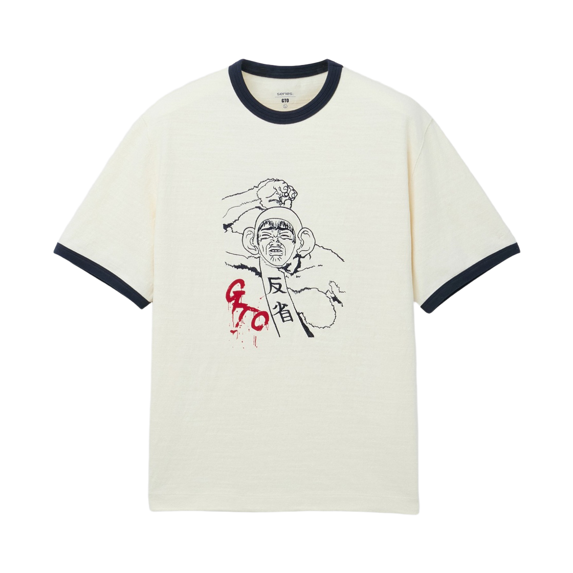 시리즈 X GTO 자수 링거 티셔츠 아이보리(Series Series X Gto Embroidered Ringer T-Shirt Ivory) - 1