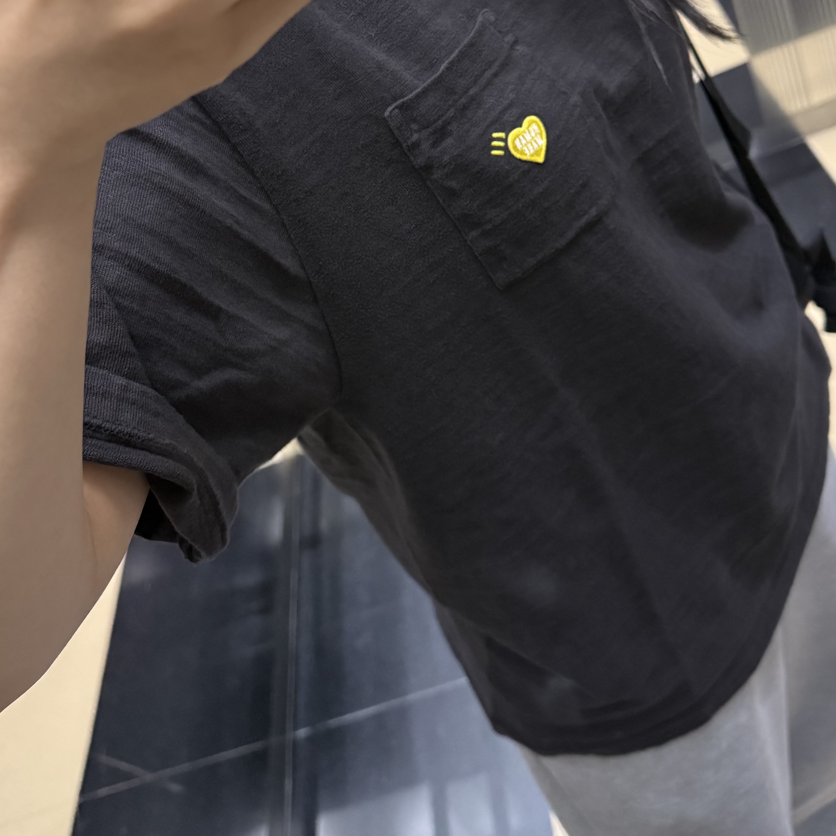 Human Made Pocket T-Shirt Black - Shinsaibashi Parco Store Exclusive 착용 스타일