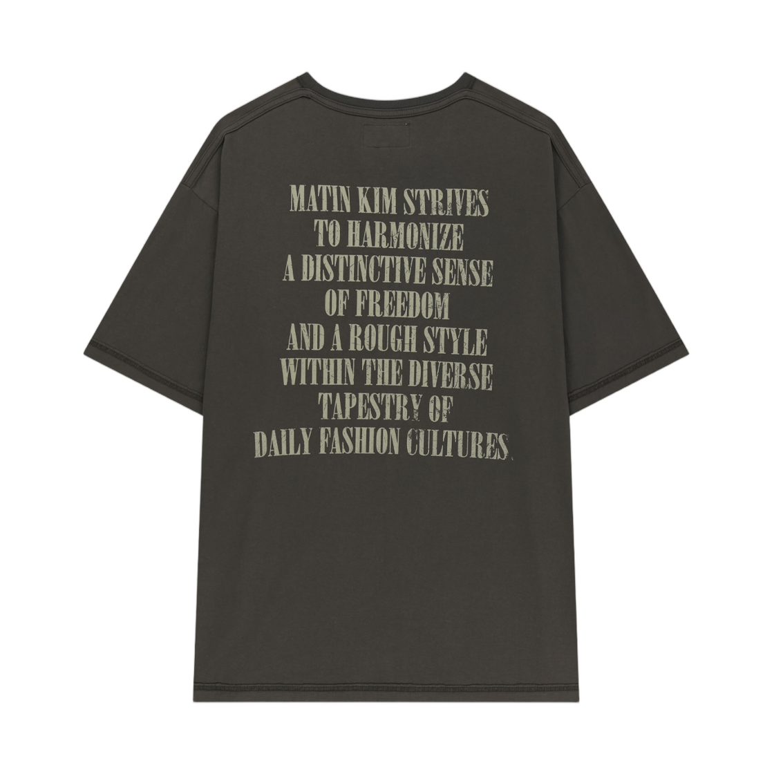 (W) 마뗑킴 빈티지 레터링 그래피티 탑 차콜((W) Matin Kim Vintage Lettering Graffiti Top In Charcoal) - 2