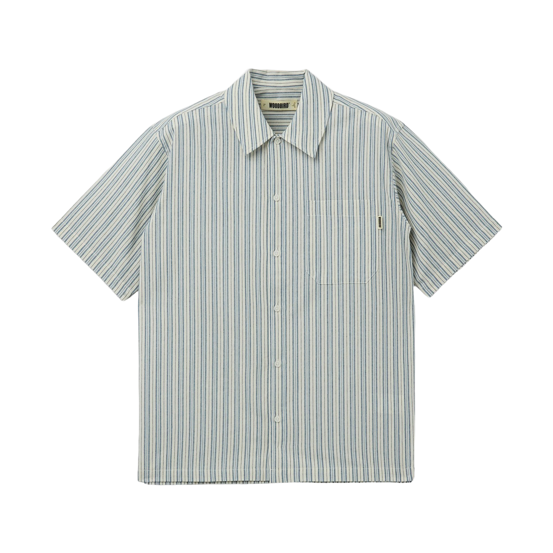 시리즈 우드버드 뱅크스 스트라이프 린넨 셔츠 라이트 블루(Series Woodbird Wbbanks Stripe Linen Shirt Light Blue) - 1