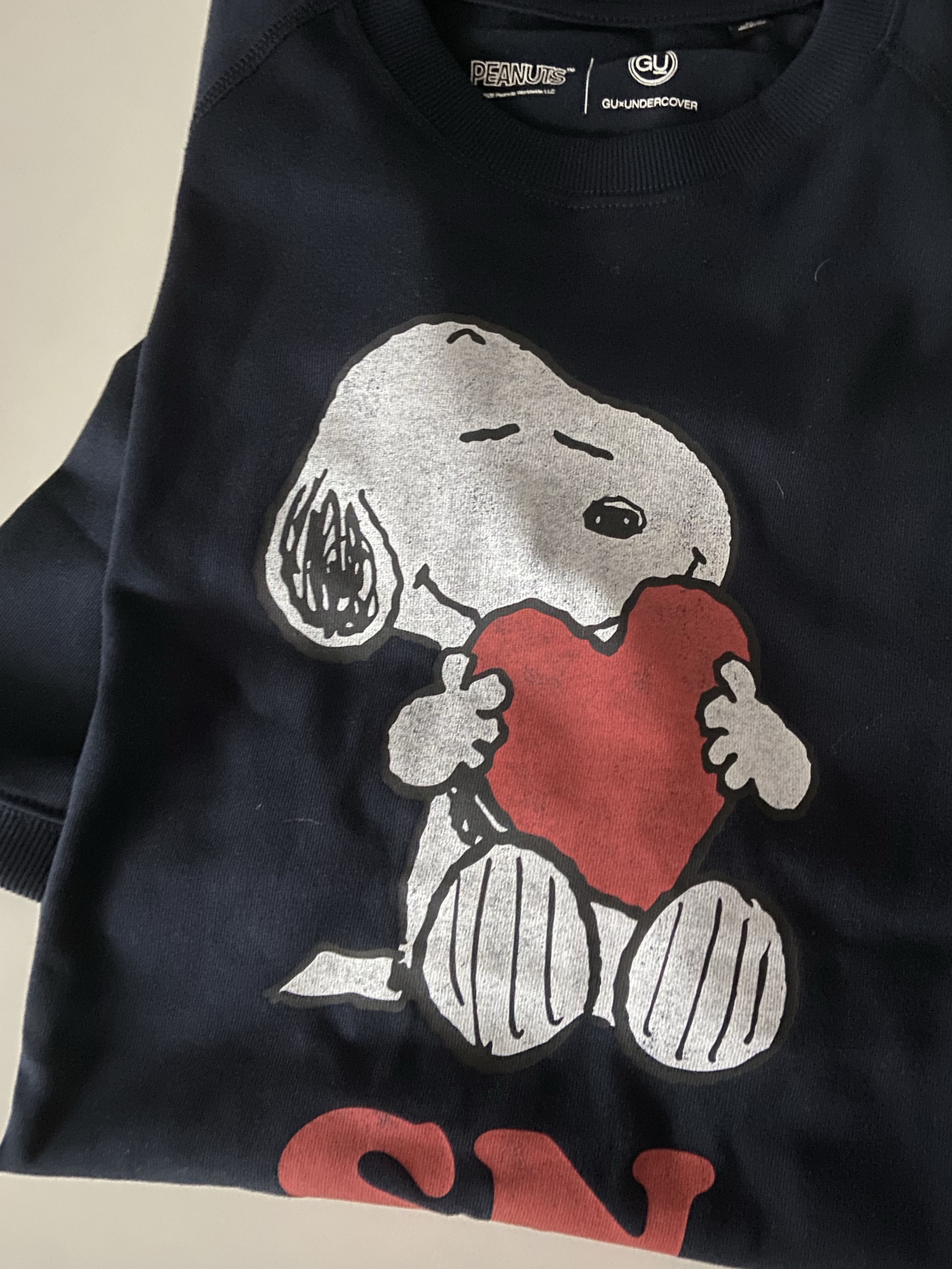 GU x Undercover Sweatshirt 5/8 Sleeve Navy 착용 스타일 - 1