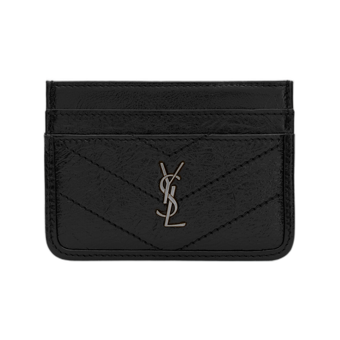 872820-0EN04-1000 Saint Laurent Niki Card Case in Vintage Leather Black