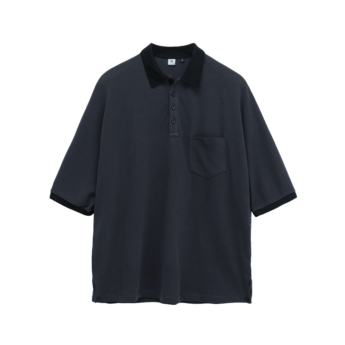 폴리테루 루즈드 PK 티 차콜 네이비(Polyteru Loosed PK Tee Charcoal Navy)