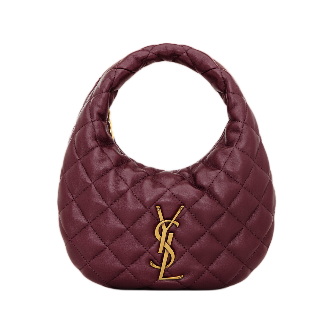 851689-AAANG-6197 Saint Laurent Icarino in Quilted Nappa Rouge Cabernet