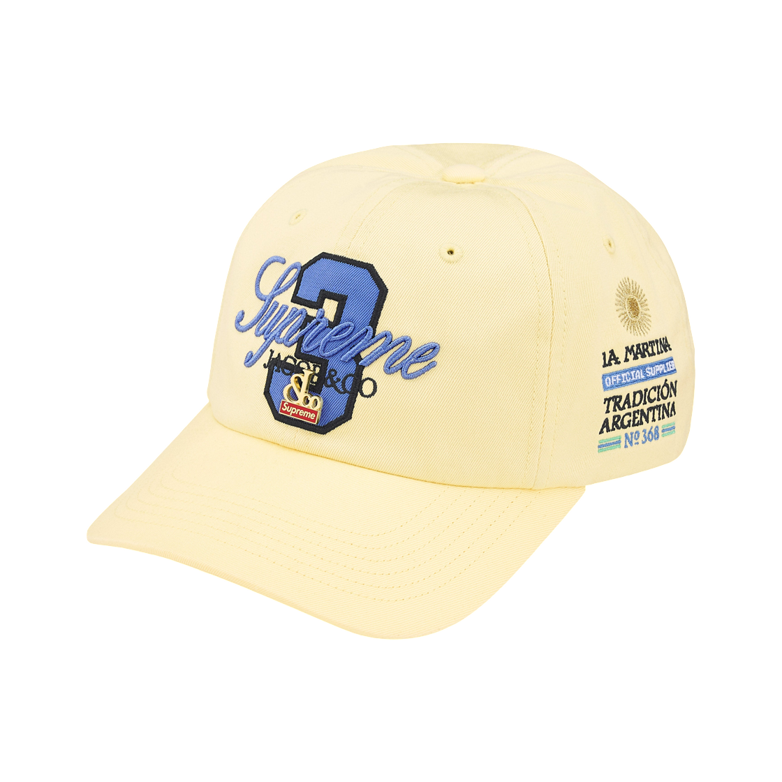 슈프림 x 라 마르티나 x 제이콥 앤 코 6-패널 라이트 옐로우 - 26SS(Supreme x La Martina x Jacob & Co 6-Panel Light Yellow - 26SS) - 1