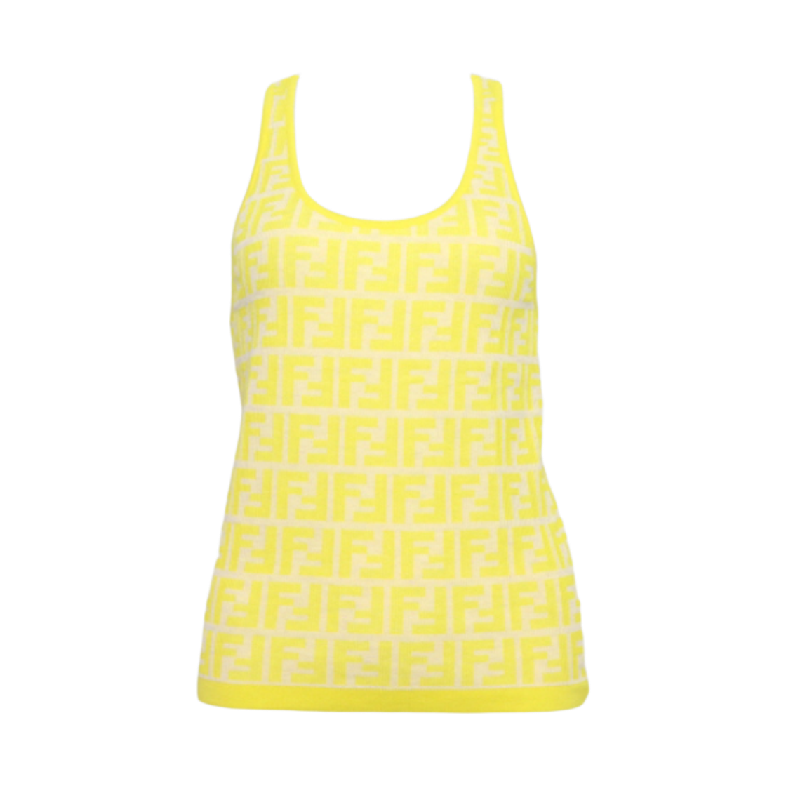ITFLF9PFIDPK Fendi Yellow FF Logo Sleeveless Top
