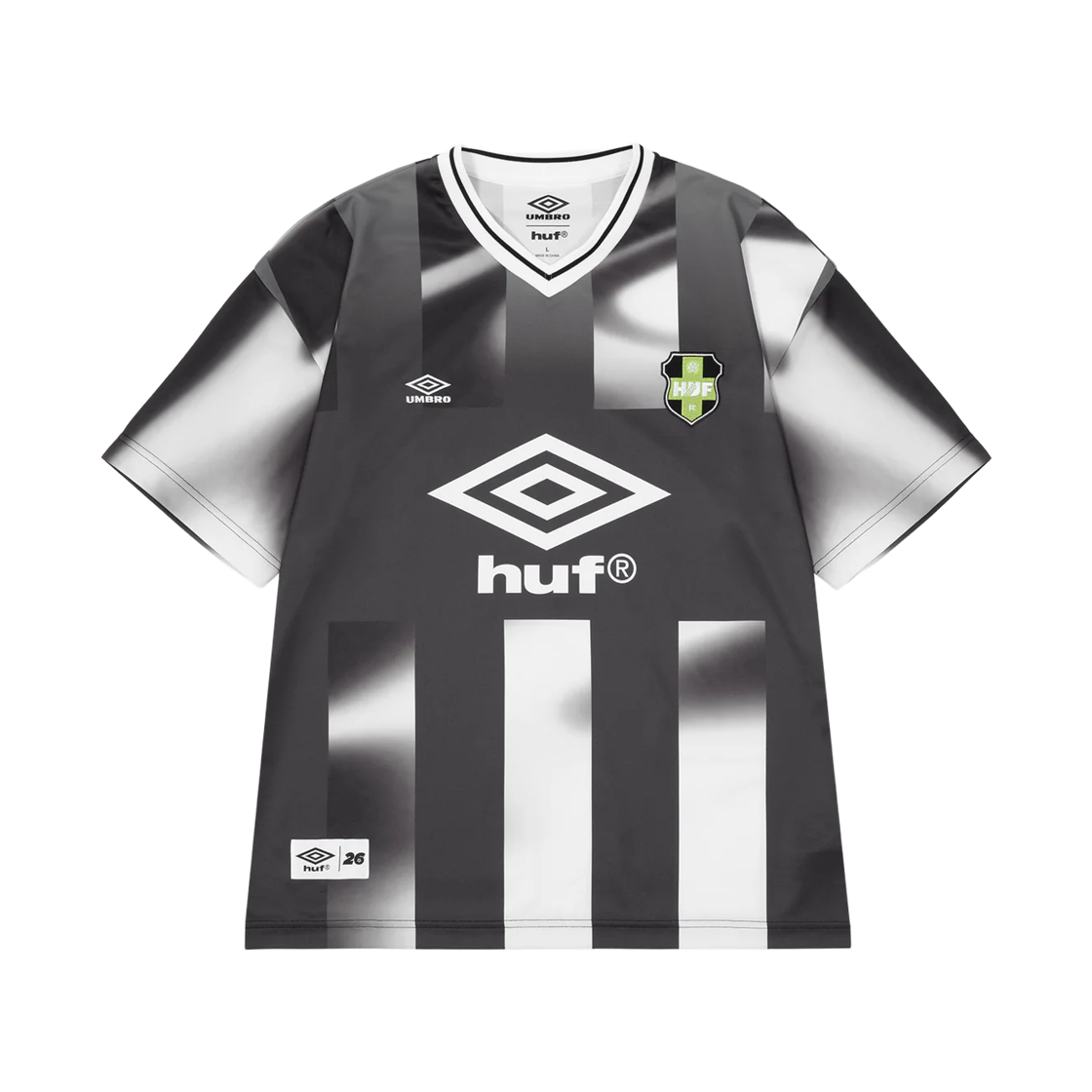 허프 x 엄브로 스트라이프 저지 블랙(HUF x Umbro Stripe Jersey Black)