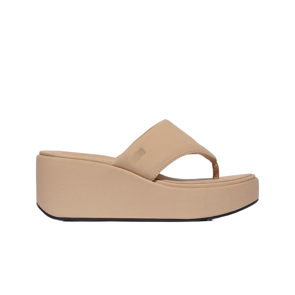 (W) 핏플랍 플랫폼 웨지 토 포스트 샌들 베이지((W) FITFLOP Platfforms Wedge Toe-Post Sandals Beige) - 1