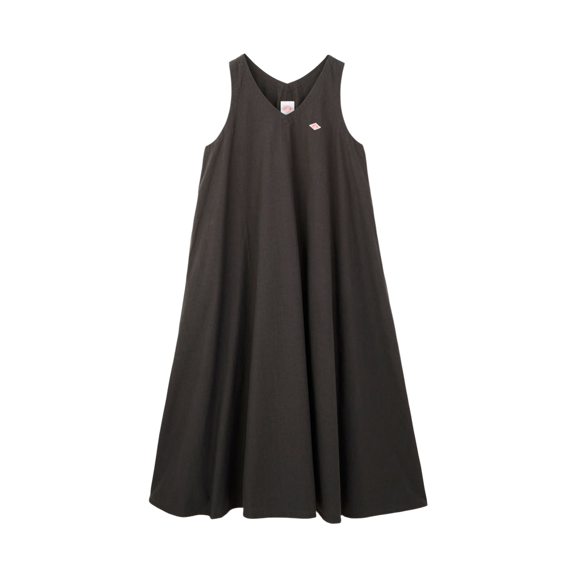 DT-G0093-HIC (W) Danton High Count Cotton V-Neck Dress Charcoal