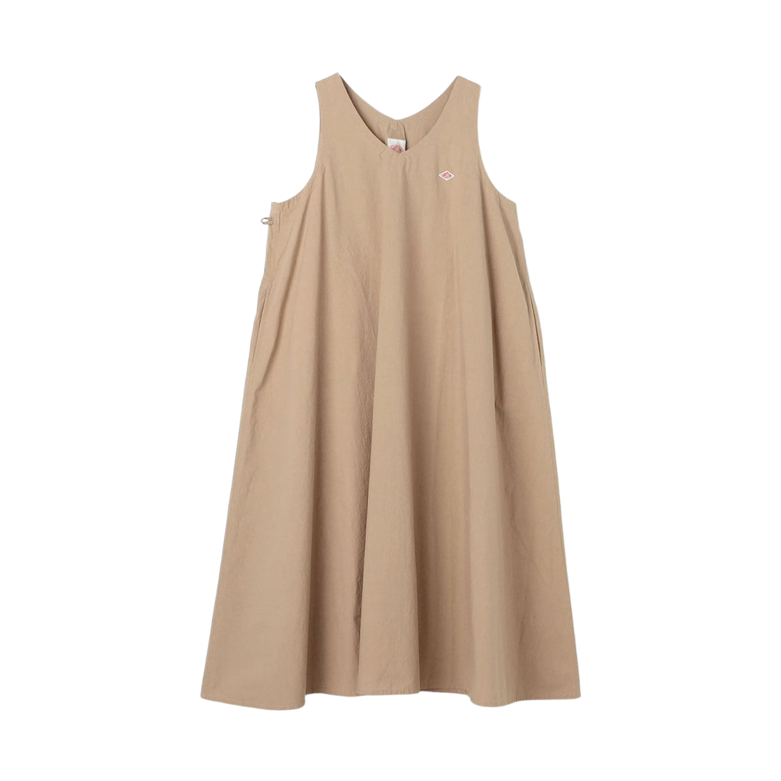 DT-G0093-HIC (W) Danton High Count Cotton V-Neck Dress Beige