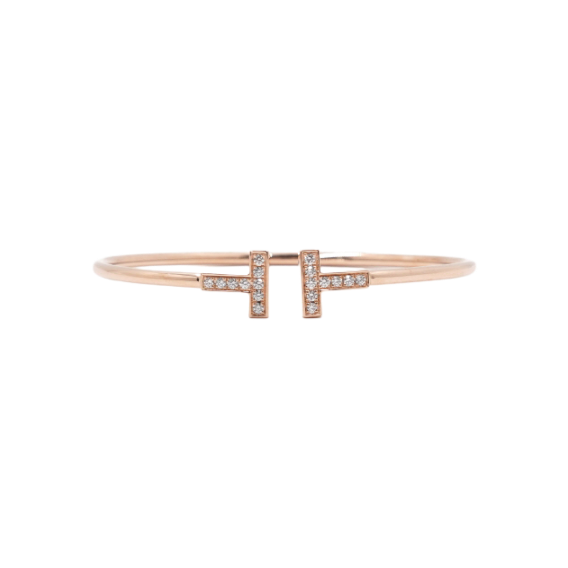 ITBHUFUMSCWV Tiffany & Co. 18K Rose Gold T Wire Bracelet 18 Diamonds