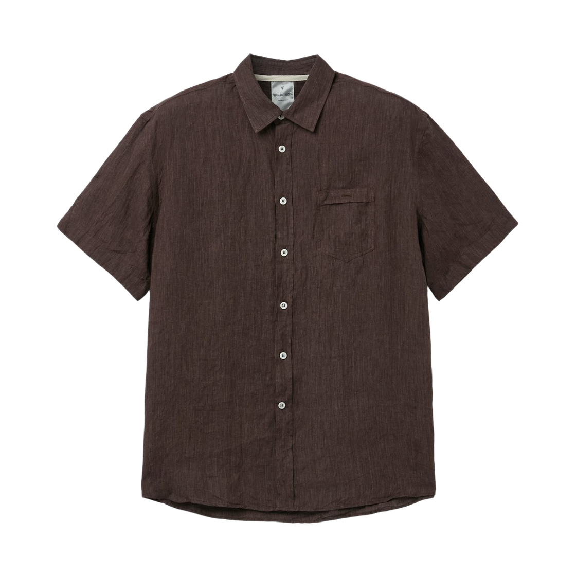 시리즈 오스발도 트루키 다잉 린넨 반팔 셔츠 다크 브라운(Series Osvaldo Trucchi Dyed Linen Short Shirt Dark Brown)
