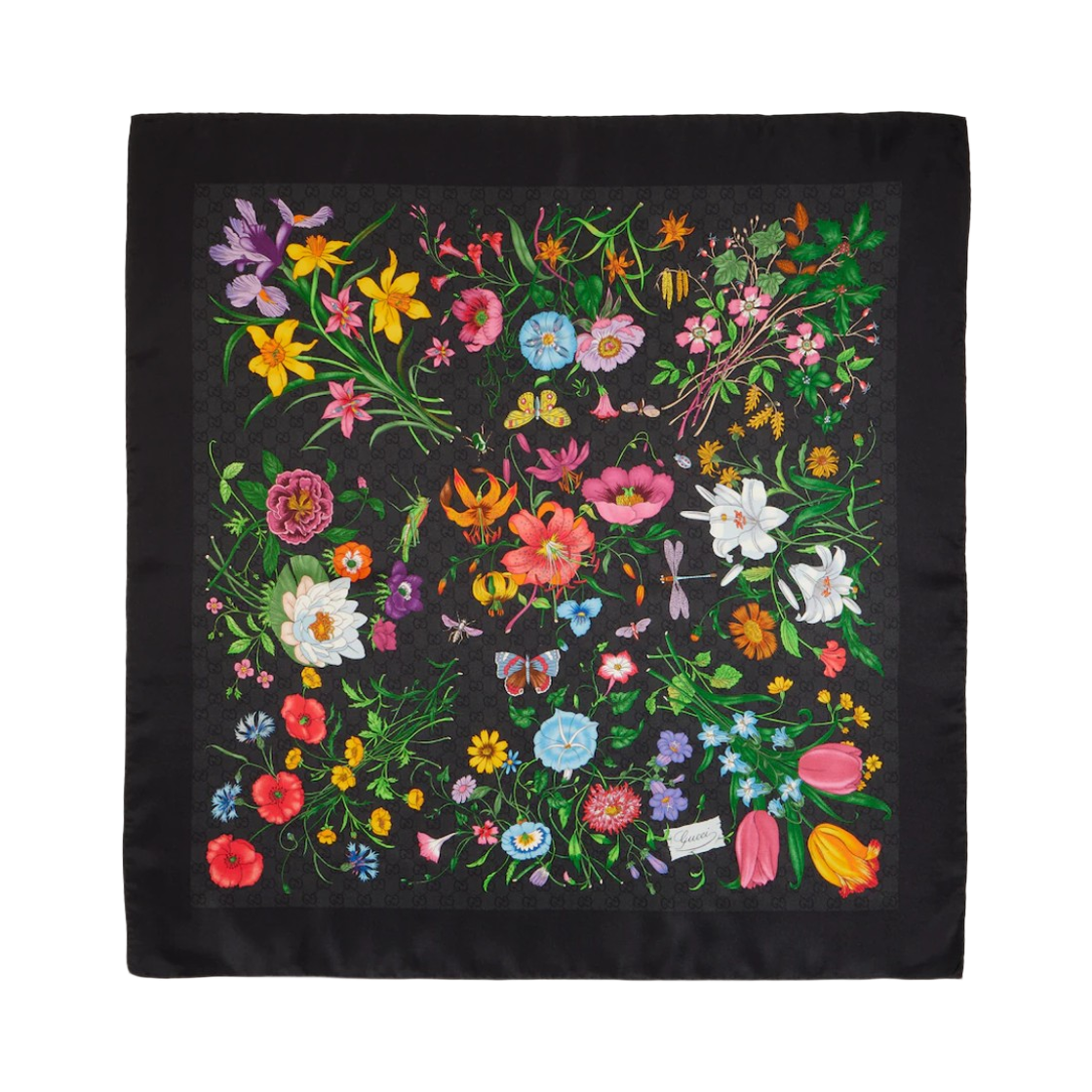 874769-3G001-1060 (W) Gucci Printed GG Silk Twill Carre Multicolor