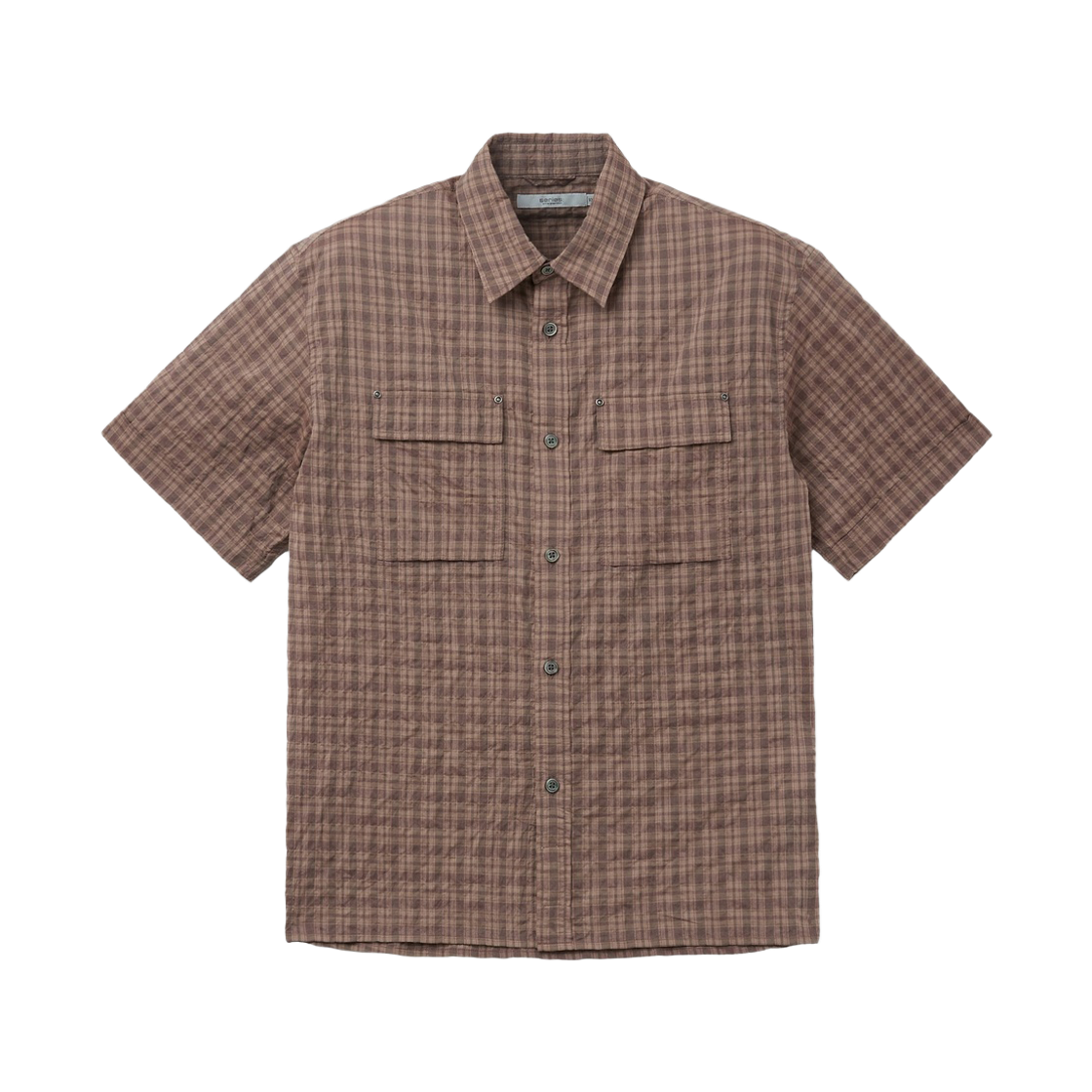 시리즈 윈도우 체크 반팔 셔츠 다크 베이지(Series Window Check Short-Sleeve Shirt Dark Beige)