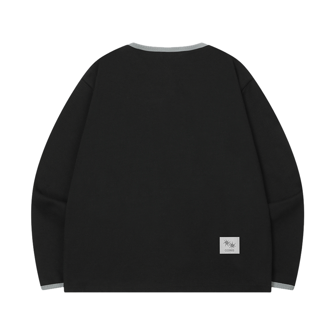코이리스 스테이플 버튼 와플 배색 긴팔 티 남녀공용 블랙(Coiris Staple Button Waffle Long Sleeve T Unisex Black) - 2