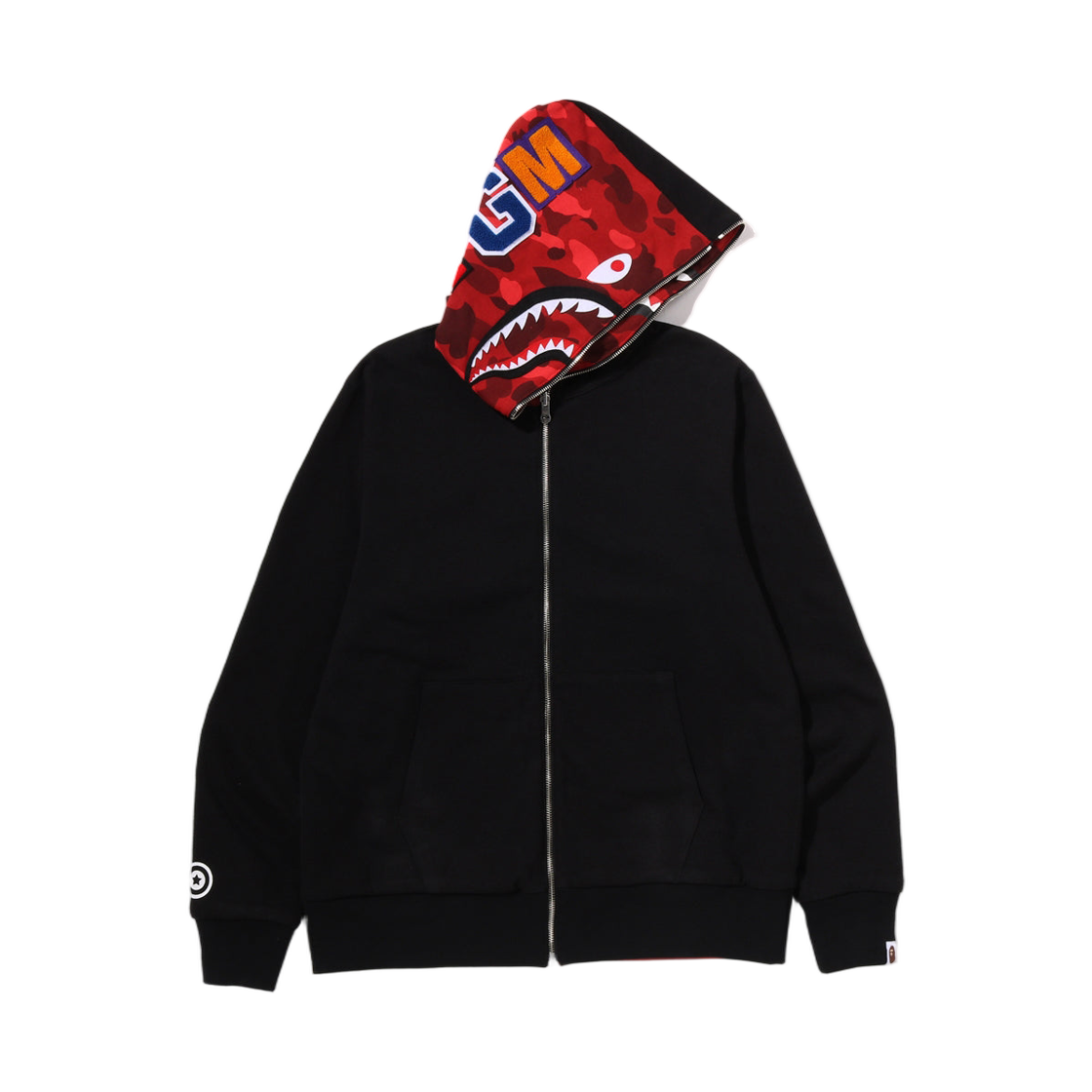 - BAPE Color Camo Reversible Shark Full Zip Hoodie Red