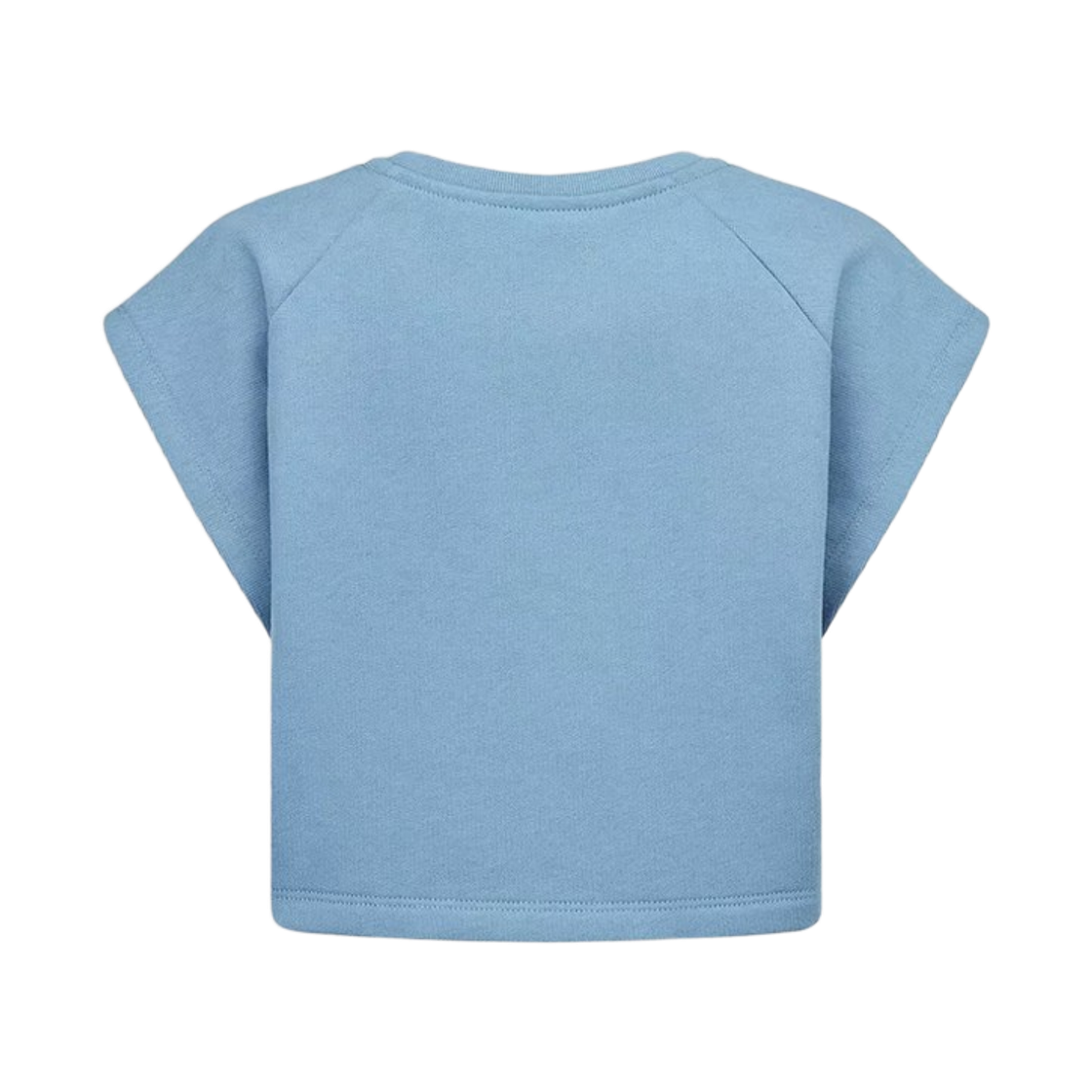 (키즈) 디올 코튼 플리스 슬리브리스 크롭 티셔츠 라벤더 블루((Kids) Dior Cotton Fleece Sleeveless Cropped T-Shirt Lavender Blue) - 2