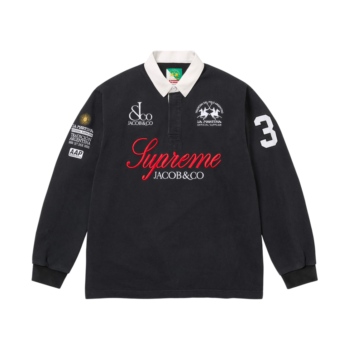 슈프림 x 라 마르티나 x 제이콥 앤 코 럭비 블랙 - 26SS(Supreme x La Martina x Jacob & Co Rugby Black - 26SS)