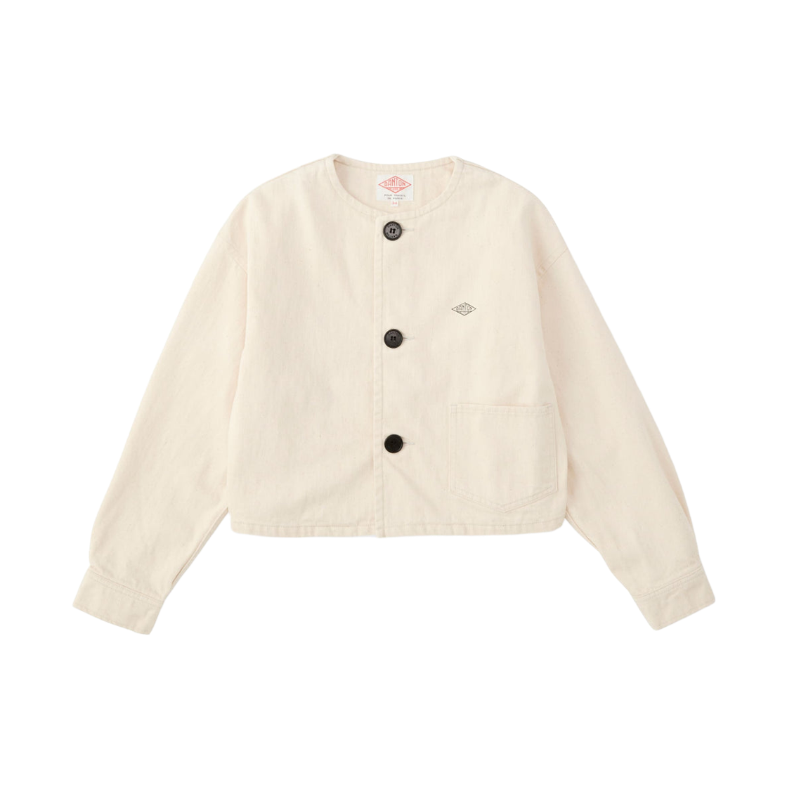 DT-A0670-MHT (W) Danton Cotton Drill Collarless Short Jacket Ecru