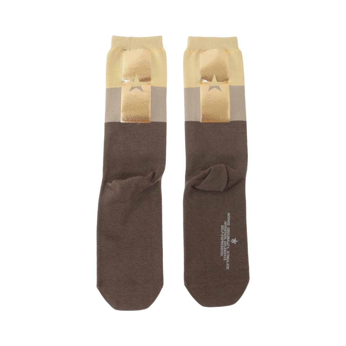 컨버스 도쿄 스타 포일 프린트 컬러 블록 삭스 브라운(Converse Tokyo Star Foil Print Color Block Socks Brown)
