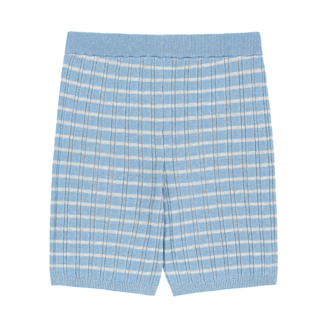 (W) 마뗑킴 스트라이프 니트 쇼츠 라이트 블루((W) Matin Kim Stripe Knit Shorts In Light Blue) - 2