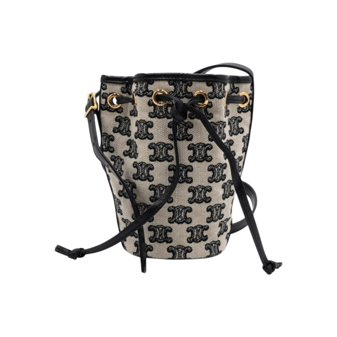 ITPL4QDD3VEM Celine Triope Embroidered Micro Drawstring Bucket Bag