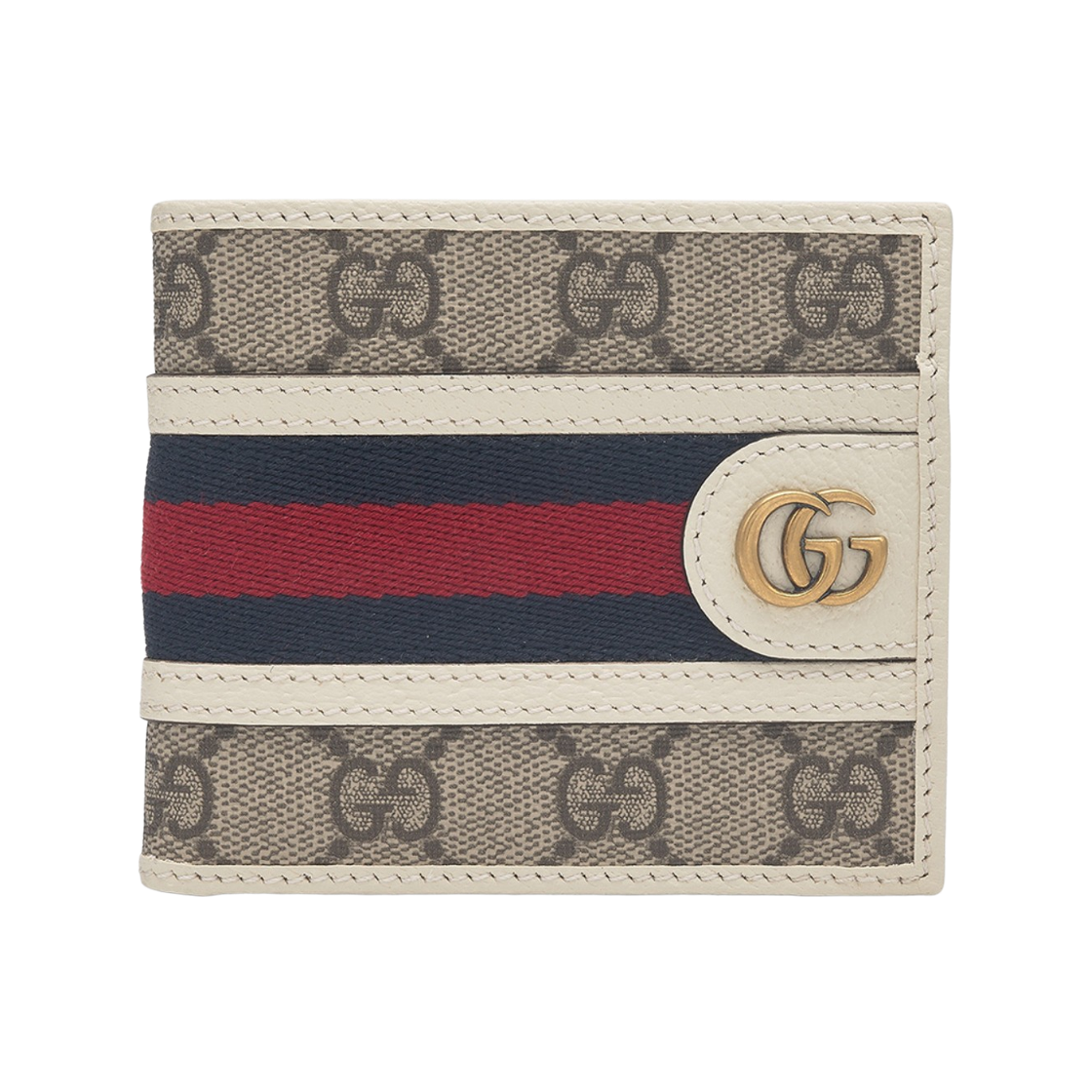 597606-96IWT-9794 Gucci Ophidia GG Web Supreme Canvas Bi-Fold Wallet White