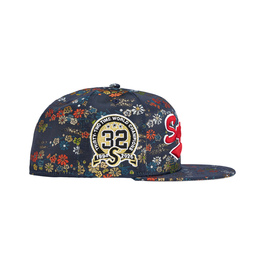 슈프림 플로럴 자카드 뉴에라 네이비 - 26SS(Supreme Floral Jacquard New Era Navy - 26SS) - 3
