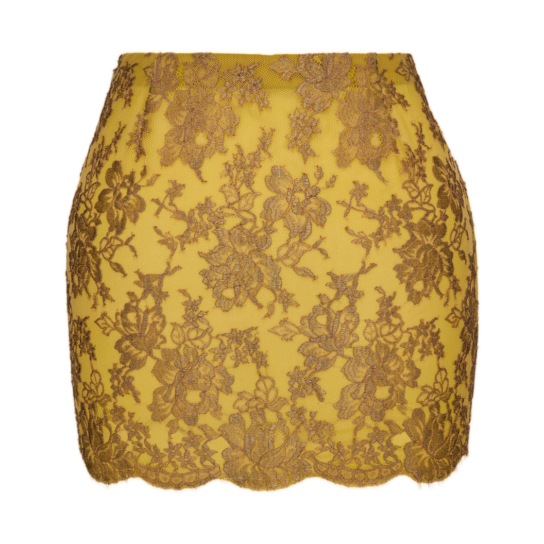(W) 생로랑 레이스 미니 스커트 오르 누드((W) Saint Laurent Lace Mini Skirt Or Nude) - 2