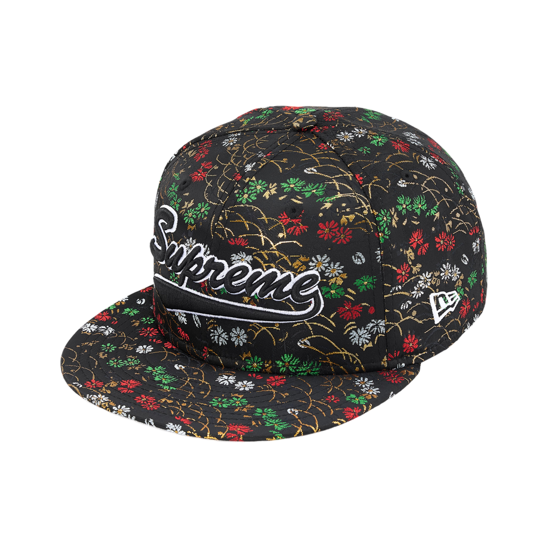 - Supreme Floral Jacquard New Era Black - 26SS