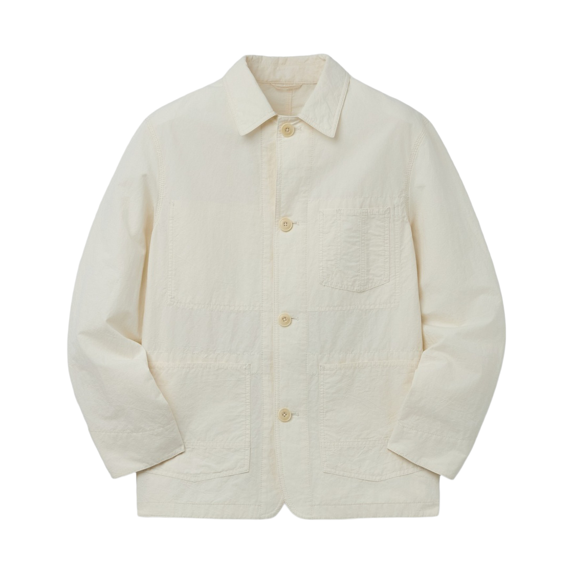 시리즈 셋업 코튼린넨 가먼트워싱 초어 오버핏 자켓 아이보리(Series Set Up Cotton Linen Garment-Washed Chore Oversized Jacket Ivory) - 1