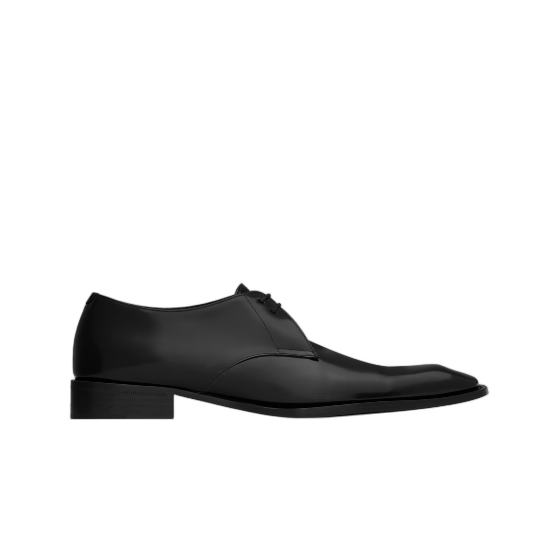 A005ET-AAAPI-1000 Saint Laurent Connor Derbies in Glazed Leather Black