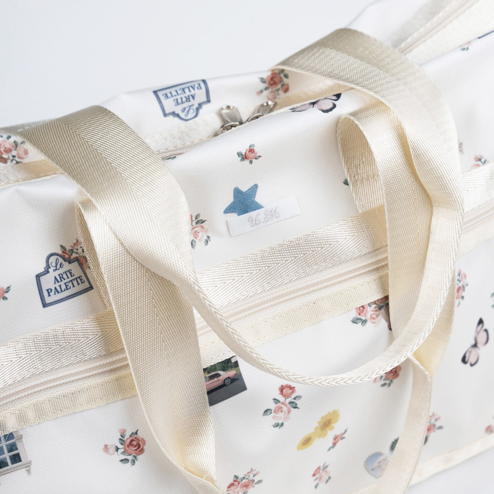 언스테디마켓 플로럴 모노그램 실린더백 아이보리(UnsteadyMarket Floral Monogram Cylinder Bag Ivory) - 3