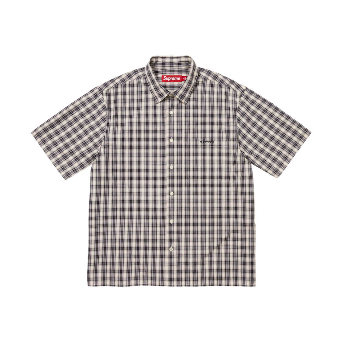 - Supreme Mini Plaid S/S Shirt Stone - 26SS