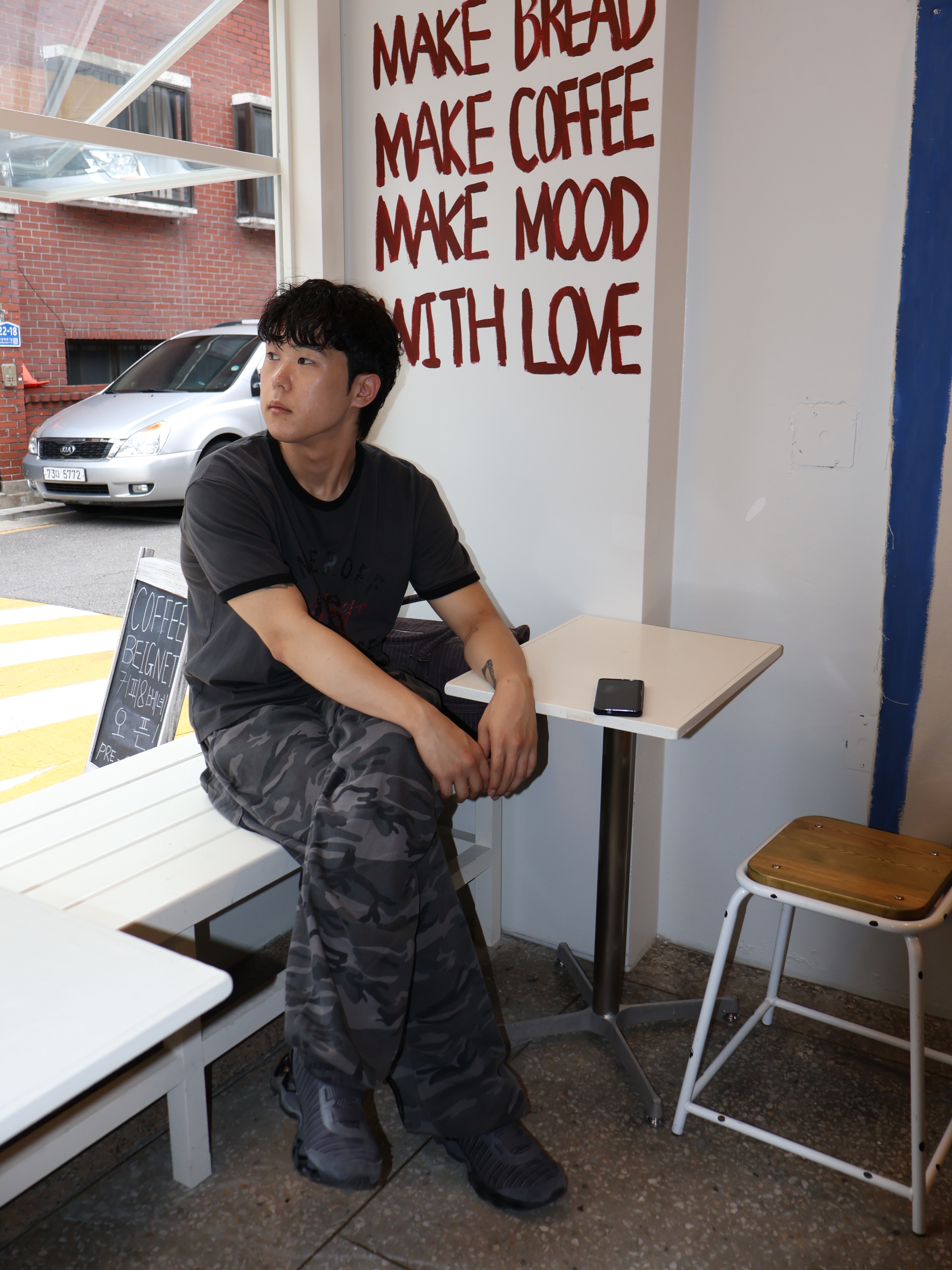 BP2DISORDER Two-Tuck Wide Pants Camo, Mizuno Wave Prophecy Strap 2 Iron Gate Black 착용 스타일 - 3