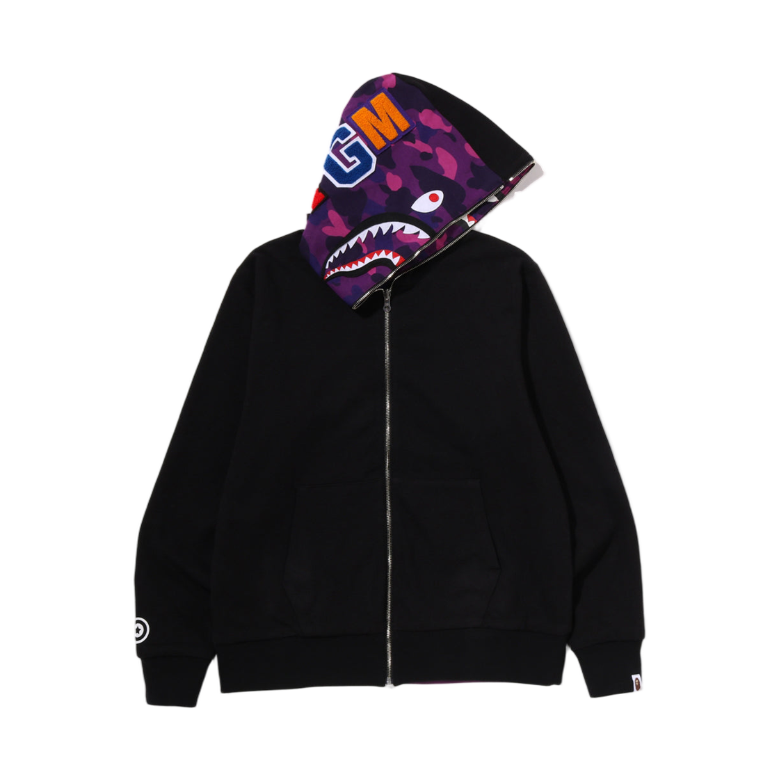 - BAPE Color Camo Reversible Shark Full Zip Hoodie Purple