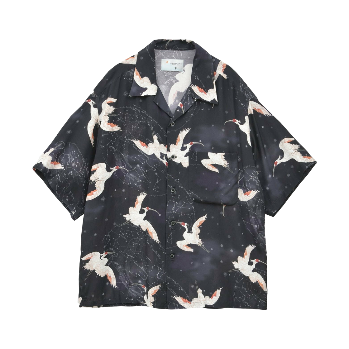 컨버스 도쿄 x 니포알로하 토키 숏슬리브 셔츠 블랙(Converse Tokyo x Nipoaloha Toki Short Sleeve Shirt Black) - 1