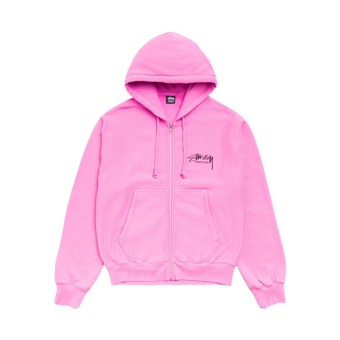 스투시 비치 루트 집 후드 가먼트 다이드 핑크(Stussy Beach Roots Zip Hoodie Garment Dyed Pink) - 2