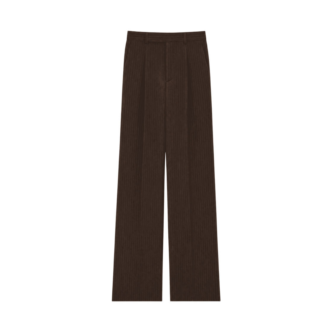 생로랑 플루이드 팬츠 스트라이프 울 개버딘 마롱 크레(Saint Laurent Fluid Pants in Striped Wool Gabardine Marron Craie)