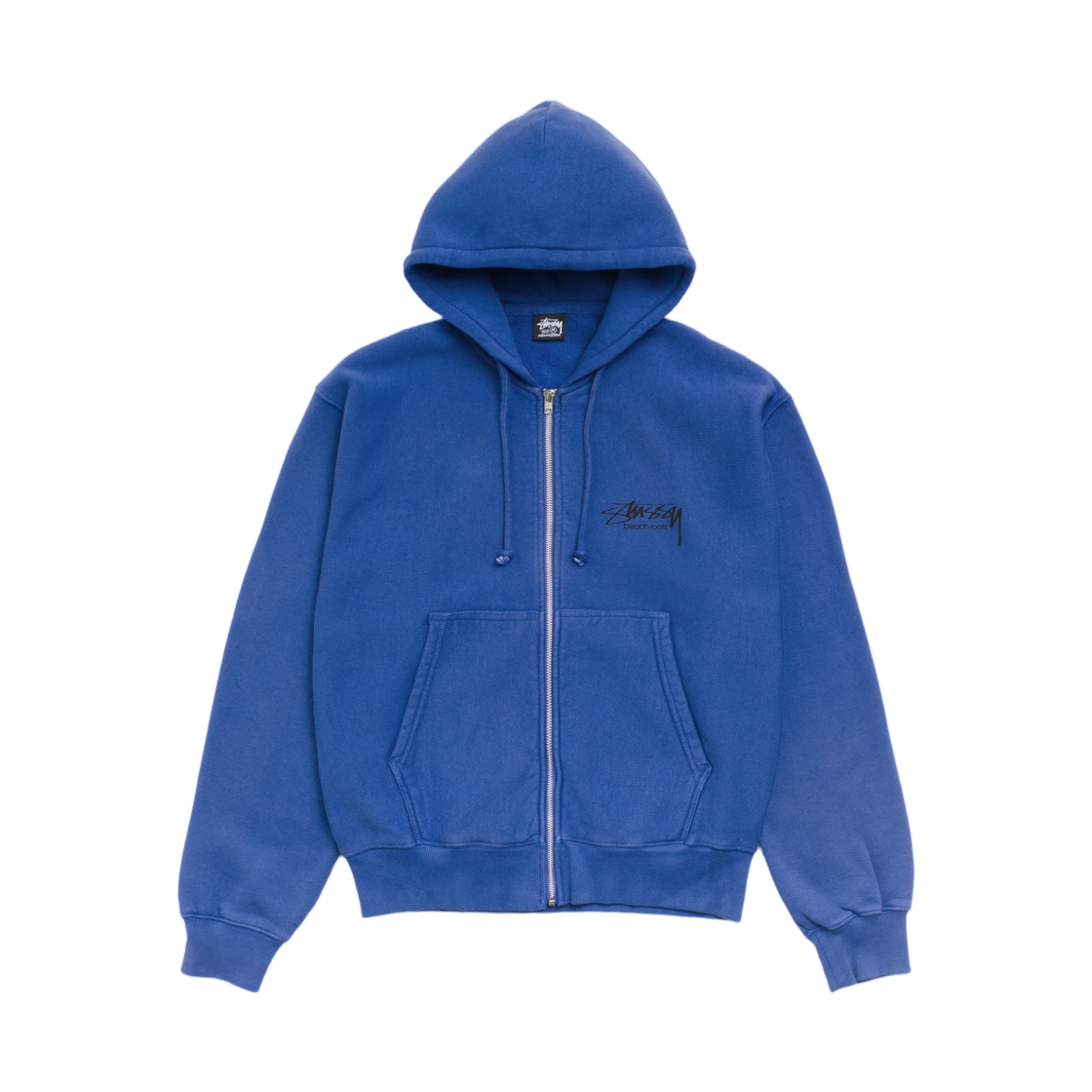 스투시 비치 루트 집 후드 가먼트 다이드 인디고(Stussy Beach Roots Zip Hoodie Garment Dyed Indigo) - 2